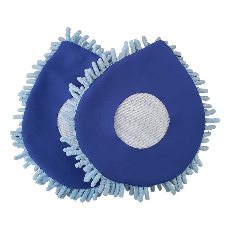 Chomp! Microfiber Mop Refill Pack: 5 Minute CleanWalls 2-pak Giant Noodle Blue Duster Reusable Washable, Window/Door Frame Cleaner and Baseboard Dusts - Dry Dusting Pads - Image 1